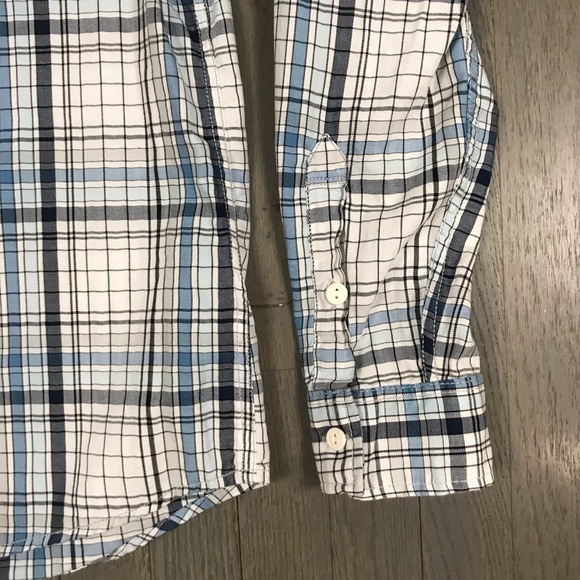 Tony Hawk Blue Plaid Long Sleeve Button Down Shirt - Picture 4 of 5